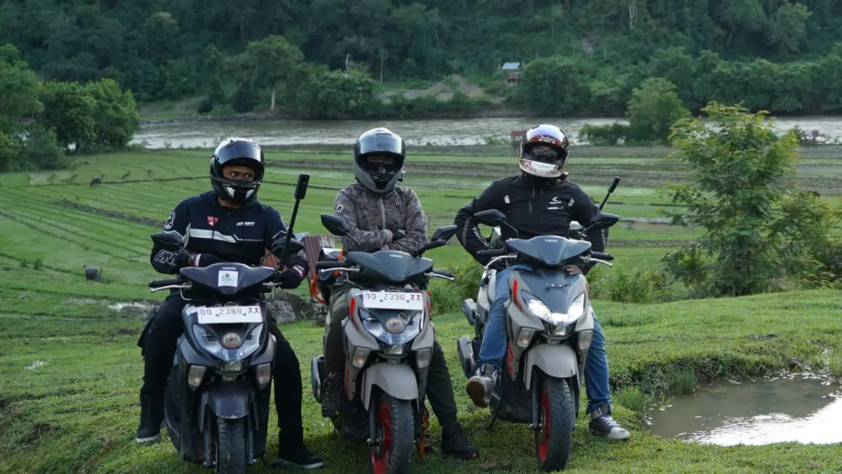 PAMERKAN: Yamaha Gear Ultima dipamerkan di Irian Supermarket Laut Dendang dan Swalayan Maju Bersama, Ring Road, Medan. (Dok PT Alfa Scorpii)