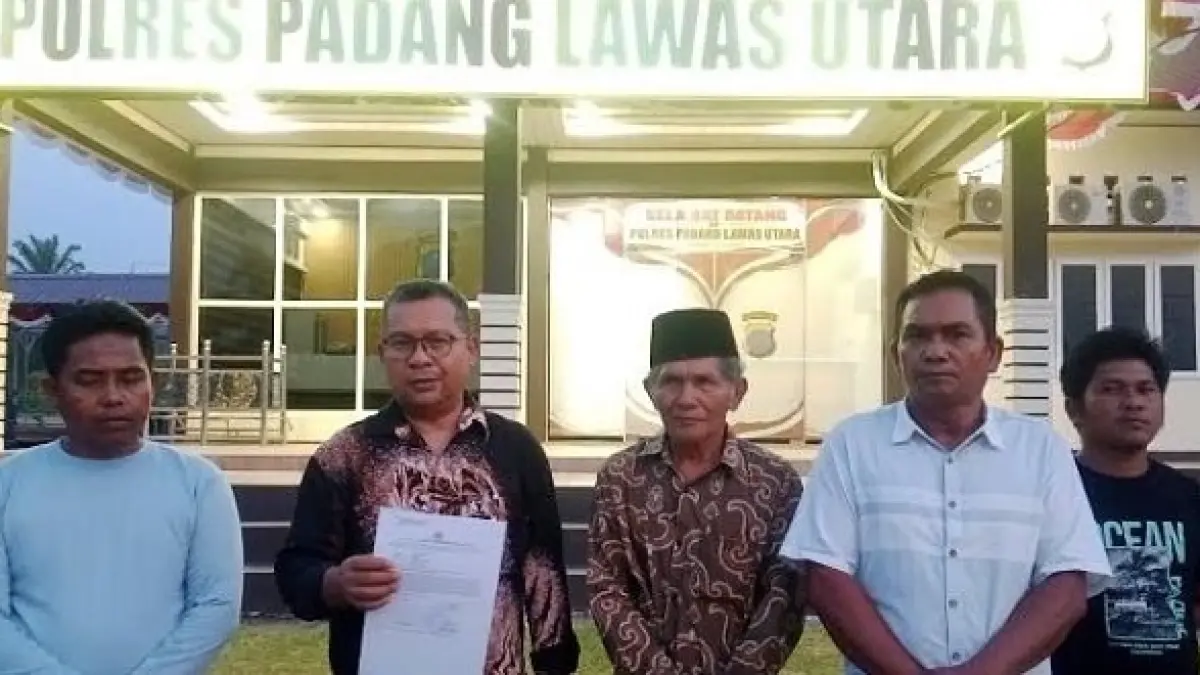 Diduga lakukan Penyerobotan Lahan, Kades Nagasaribu dilaporkan ke Polres Paluta. (Mitra Harahap/Sumut Pos)
