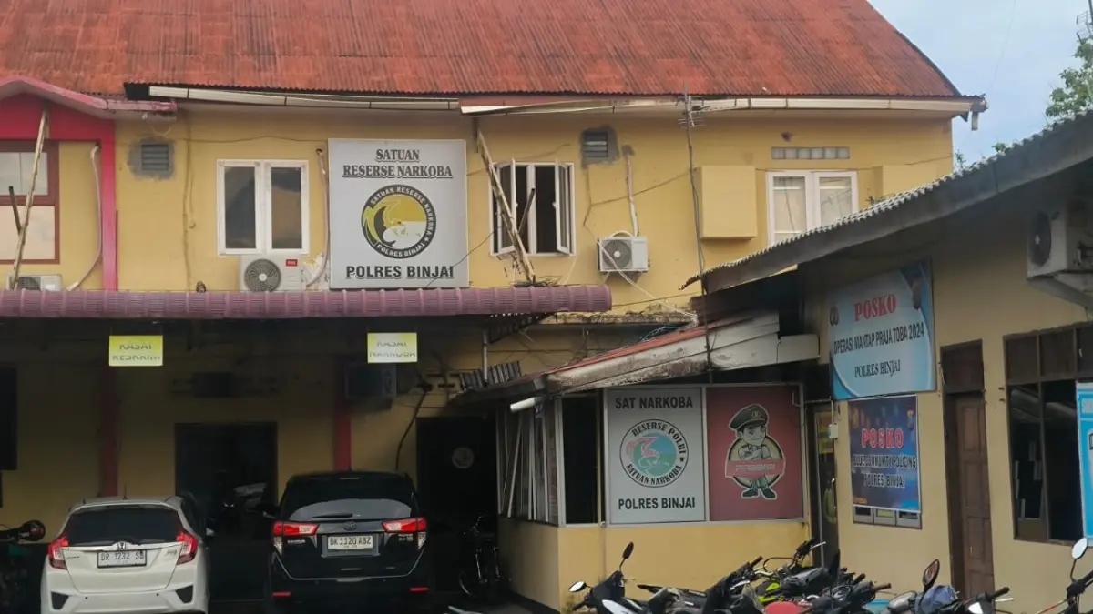 Gedung Satresnarkoba Polres Binjai di Jalan Sultan Hasanuddin. (Teddy Akbari/Sumut Pos)
