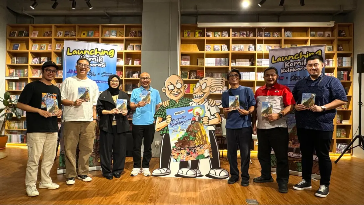 LUNCURKAN: JNE dan Penerbit GRASINDO Luncurkan Komik Pengantar Kebahagiaan, Mengangkat Kisah Para Kurir yang Menghubungkan Kebahagiaan. (Foto : JNE)