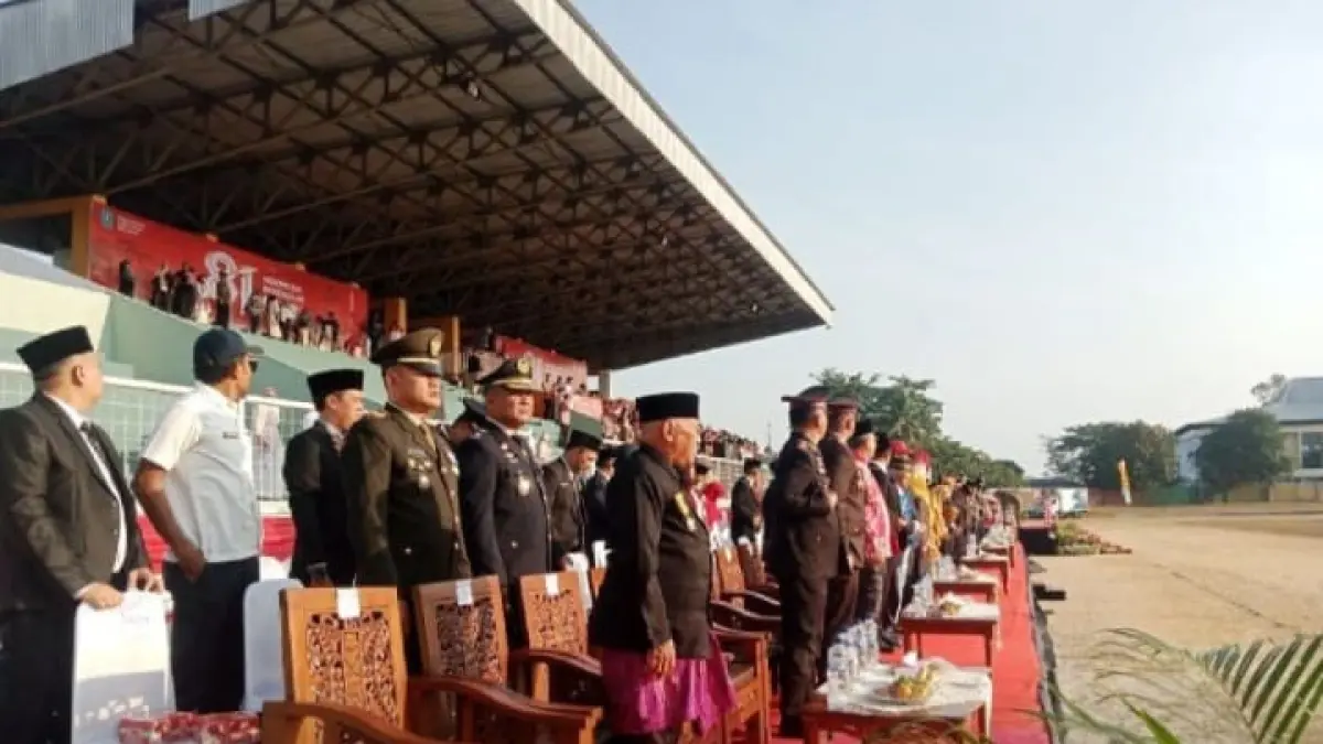 Upacara peringatan Hari Ulang Tahun (HUT) ke-81 Kemerdekaan Republik Indonesia di Stadion Pangkallalang, Tanjungpandan, Belitung.(Inatagram @cretivox)