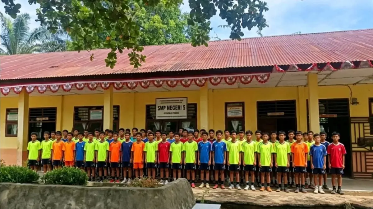 Guru dan siswa SMP di Huragi minta Pemkab Palas aktifkan kembali LPI, Rabu 19 Agustus 2026. (Mitra Harahap/Sumut Pos)