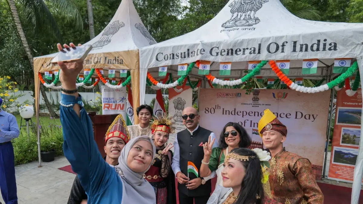 Konsulat Jenderal India di Medan merayakan Hari Kemerdekaan ke-80 India pada 15 Agustus 2026 dengan upacara pengibaran bendera dan program budaya yang meriah. (Foto : Konsulat Jenderal India di Medan)