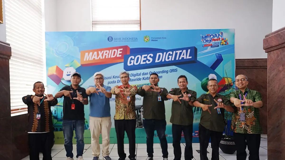 DIGITAL: KPw BI Sumut bersama Bajaj MaxRide dalam Program MaxRide Go Digital. (Dok: BI)

