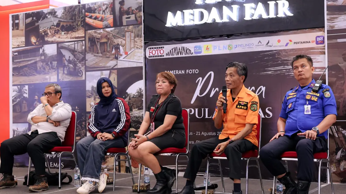Diskusi tentang kebencanaan di Atrium Plaza Medan Fair, Kamis (20/8/2026). (Dok. PFI Medan)