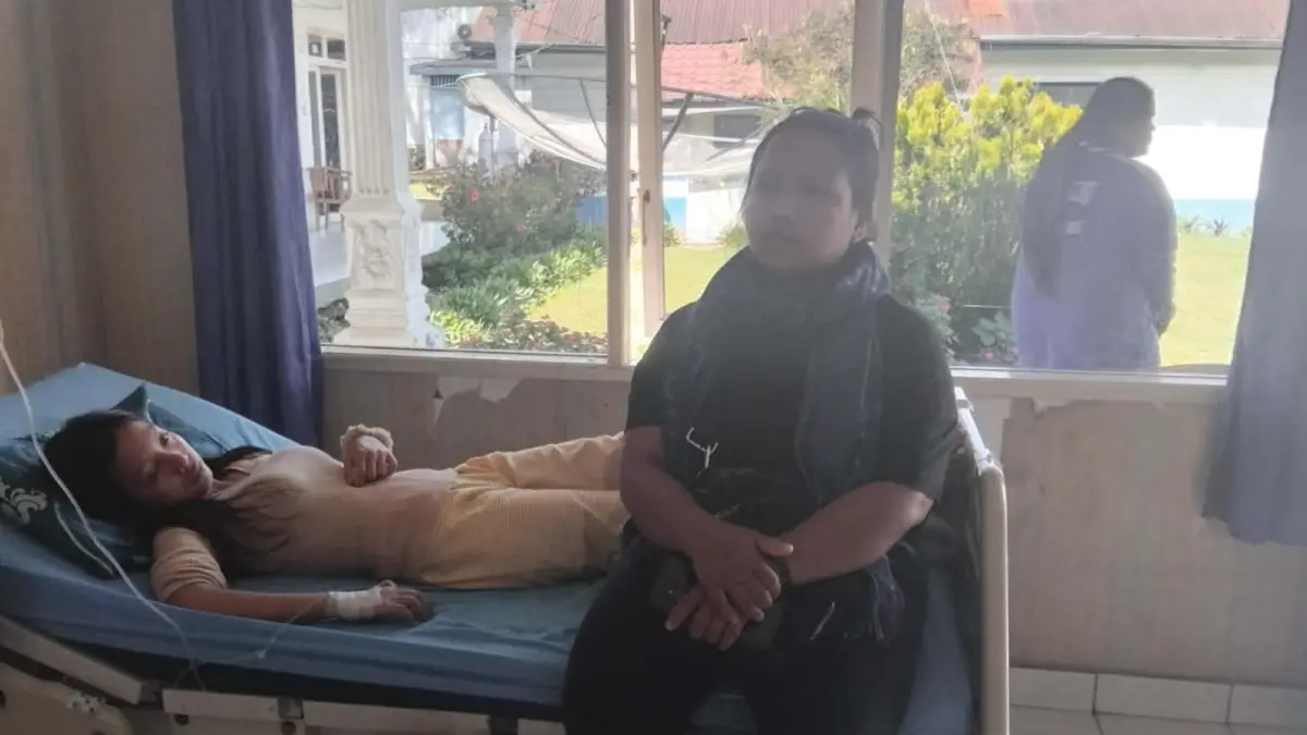 KEMBALI: Inka Kristy kembali dilarikan ke rumah sakit usai dinyatakan sembuh. (Solideo/Sumut Pos)