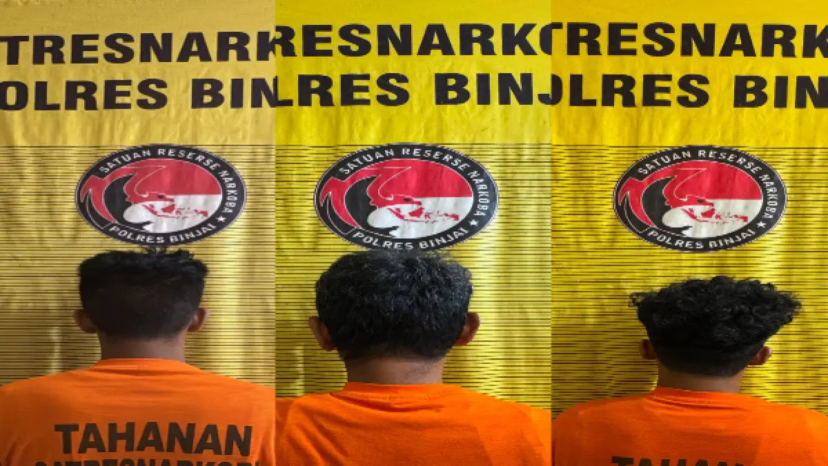 Kolase foto ketiga tersangka yang ditangkap Satresnarkoba Polres Binjai. (Humas Polres Binjai/Sumut Pos)