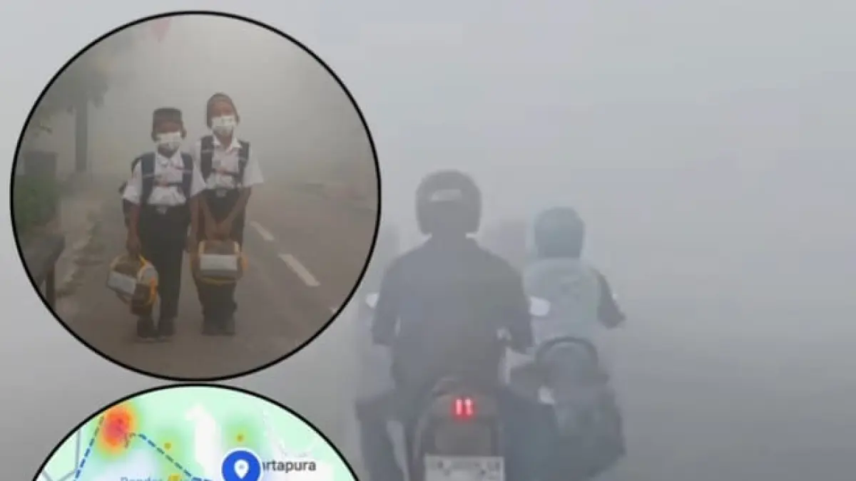 Sejumlah wilayah di Kalimantan Selatan dan Kalimantan Tengah mengalami penurunan kualitas udara.(Instagram @infipop.id)