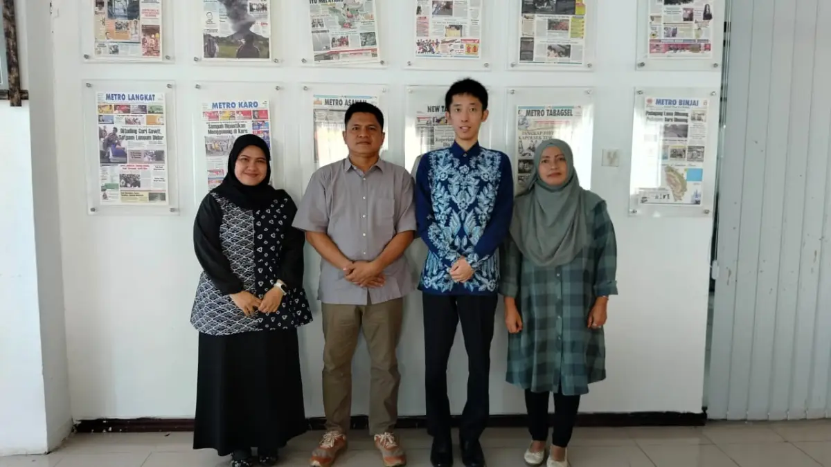 Konsul Muda Konsulat Jenderal Jepang di Medan Furusawa Ken saat berkunjung ke Sumut Pos di Gedung Graha Pena Jl. SM Raja &nbsp;Medan, Senin (31/8/2026)