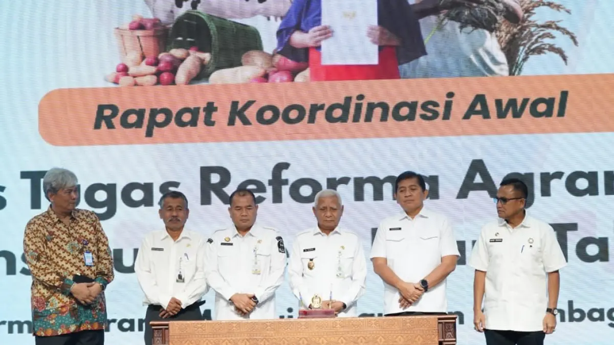 Pemkab Paluta yang diwakili Badan Kesatuan Bangsa dan Politik ( Kesbangpol), H.Sarifuddin Harahap pada rapat koordinasi  GTRA Propinsi Sumatera Utara tahun 2026, di Medan, Rabu 2 September 2026. (Kominfo Pemkab Paluta)