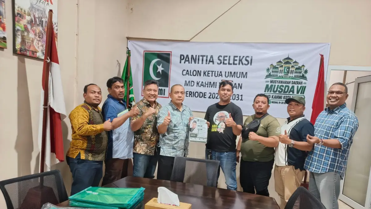 Ridho Al Najar  saat mendaftar sebagai calon Ketua Majelis Daerah Korps Alumni Himpunan Mahasiswa Islam (MD KAHMI) Medan.(Istimewa)