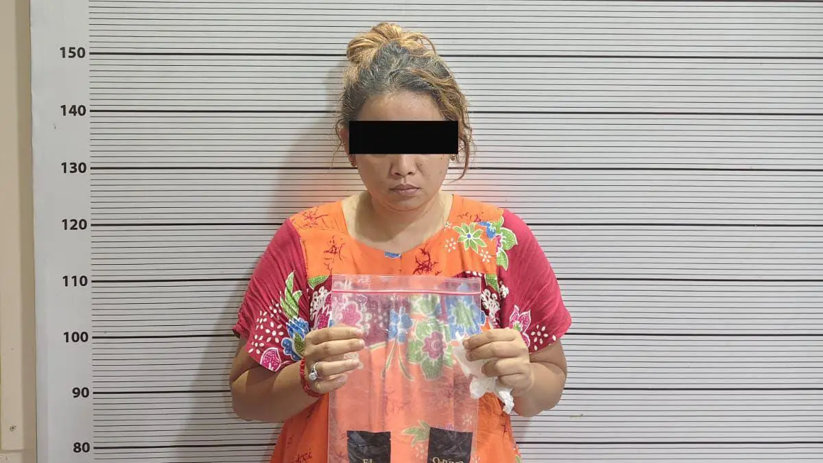 Oknum Kepling wanita berinisial FAP (41) ditangkap diduga mengedarkan pod getar dan pil ekstasi. (Dok: Polrestabes Medan)