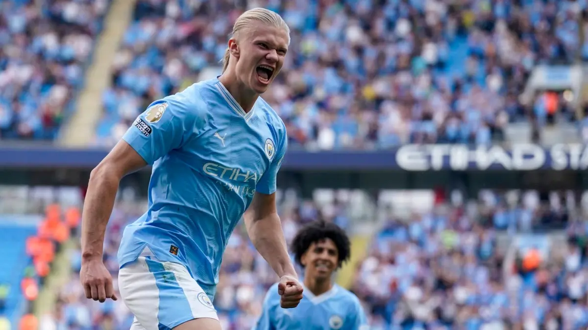 Earling Halland ciptakan dua gol saat Manchester City versus Porto dengan skor 2-0. (Skysport)