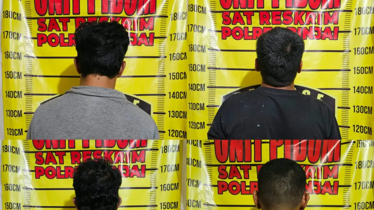 Kolase keempat terduga pelaku pungli. (Humas Polres Binjai/Sumut Pos)