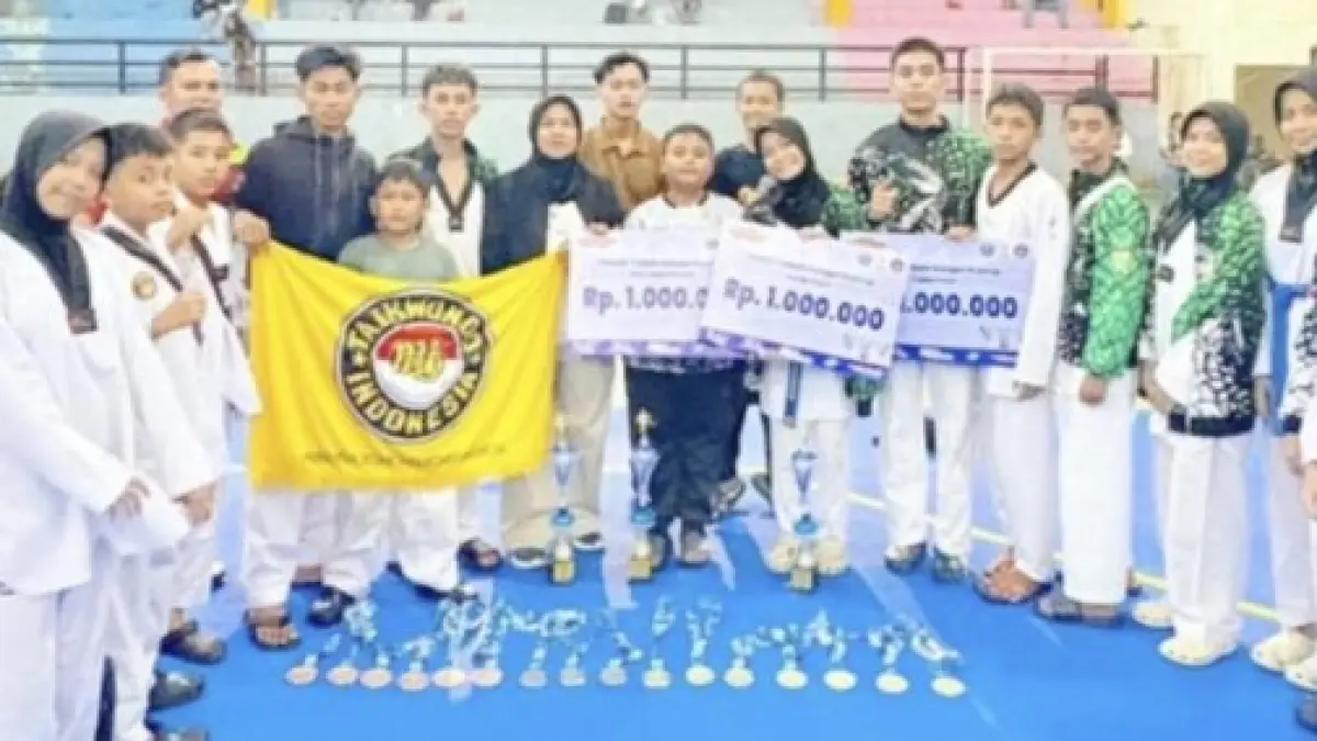 Atlet Taekwondo Padang Lawas sabet 18 Medali di Kejuaraan Piala Wali Kota Sibolga.(Istimewa/Sumut Pos)