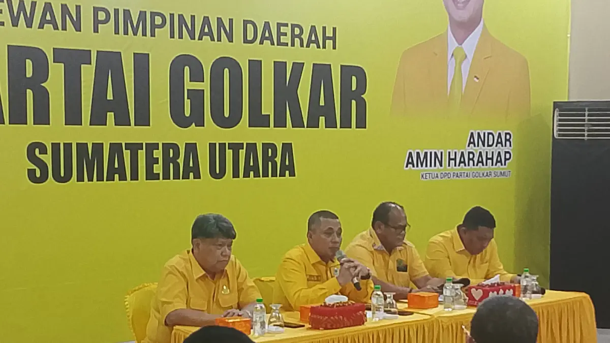 PLENO: Dewan Pimpinan Daerah (DPD) Partai Golkar Sumatera Utara (Sumut) menggelar rapat pleno perdana setelah terbentuknya kepengurusan baru DPD Partai Golkar Sumut periode 2026-2030. (Dok : Ihsan Syahreza/Sumut Pos)