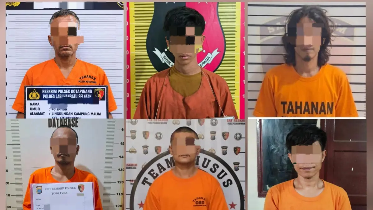 Kolase foto para tersangka curas dan curat yang ditangkap Polda Sumut. (Dok: Polda Sumut)