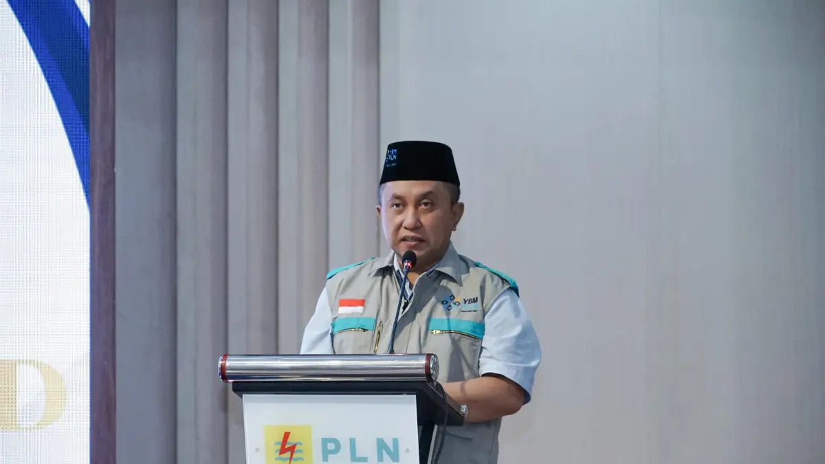 SAMBUTAN: General Manager PLN UID Sumatera Utara, Rizky Mochamad saat menyampaikan sambutan. (Dok: PLN)