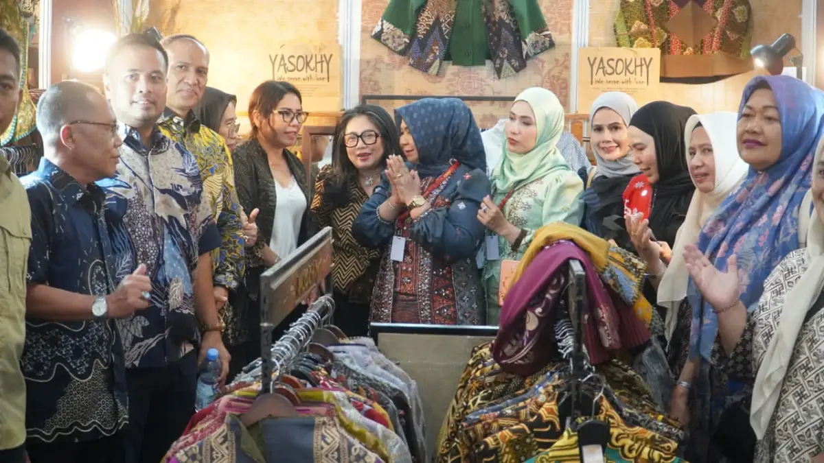 KRIYANUSA: Plt Bupati Langkat, Tiorita br Surbakti saat menghadiri Kriyanusa di JICC, Senayan. (Dok: Diskominfo Langkat)