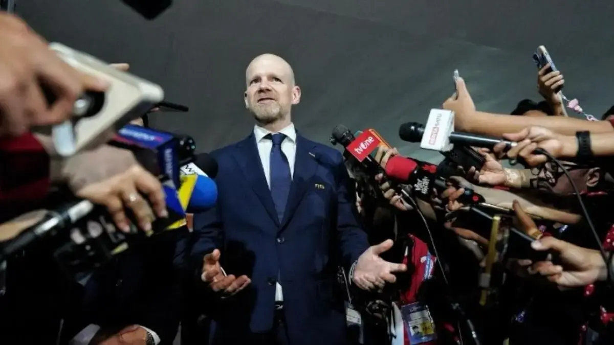 Sekjen FIFA Mattias Grafstrom hadir dalam opening ceremony FIFA ASEAN Cup 2026. (Dok. Kemenpora)
