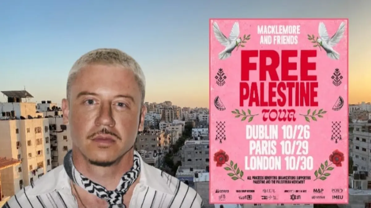 Macklemore mengumumkan Free Palestine Tour.(Instagram @pandemictalks)