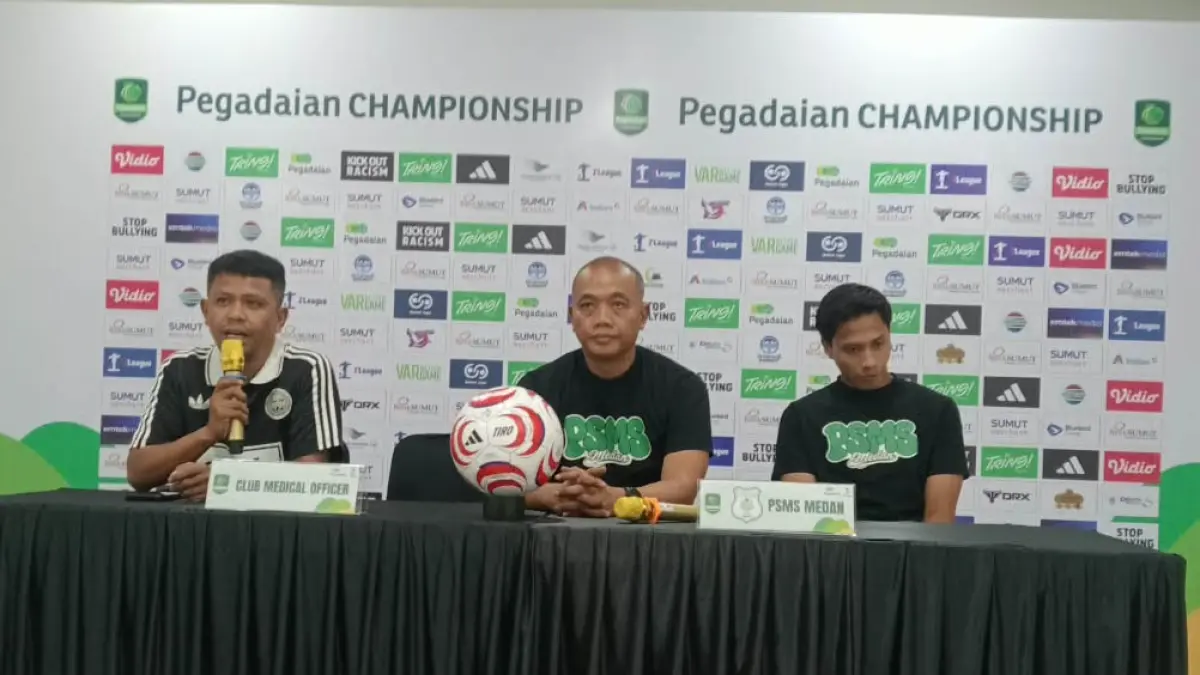 Pelatih PSMS Eko Purdjianto memberi keterangan soal persiapan menghadapi Persikad Depok. (Dok PSMS)