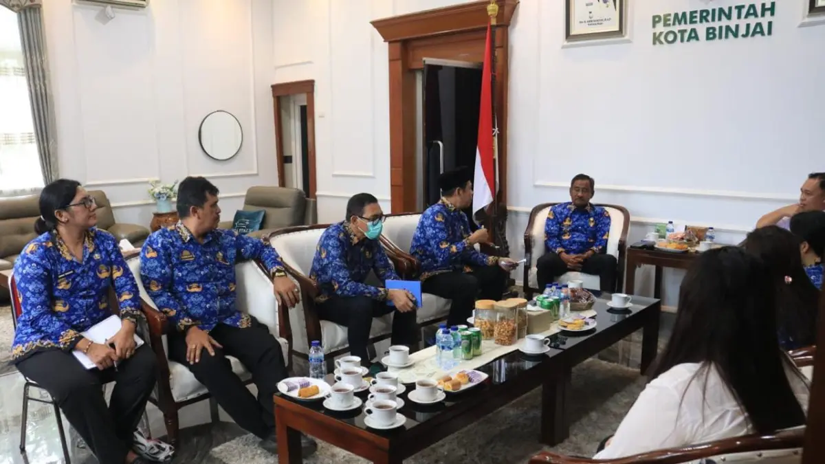 Serah terima aset Pasar Tavip. (Diskominfo Binjai/Sumut Pos)