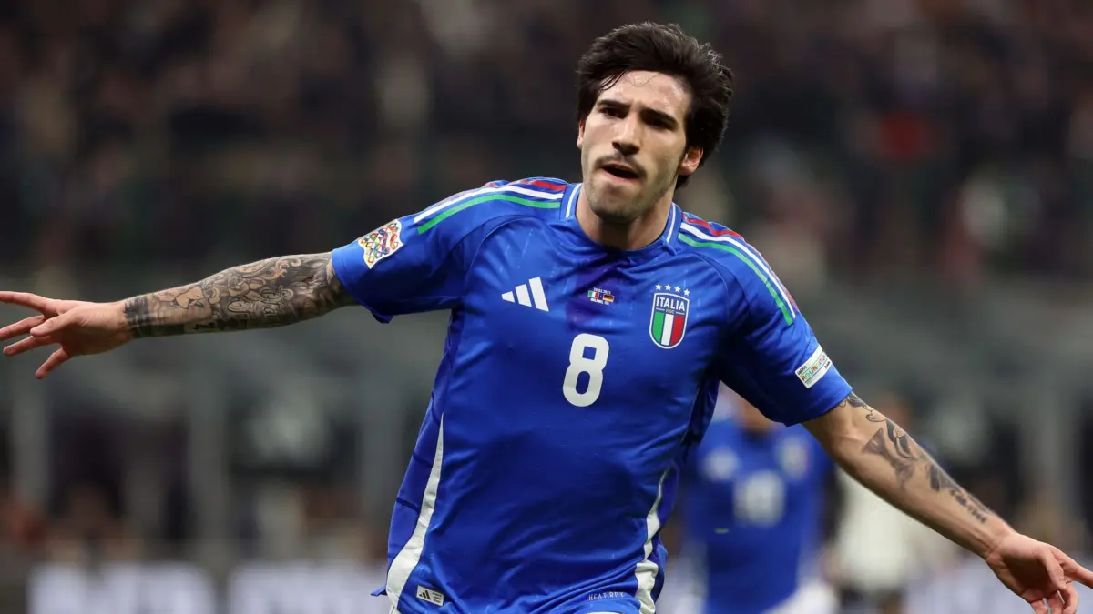 Pemain timnas Italia Sandro Tonali bakal menjadi tumpuan saat menghadapi Turki. (milanreports)