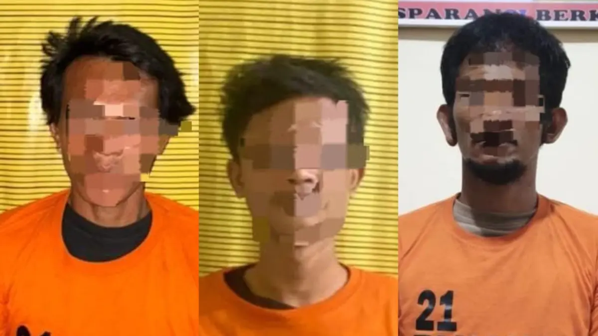 Tiga tersangka narkotika yang ditangkap Polres Binjai. (Humas Polres Binjai/Sumut Pos)