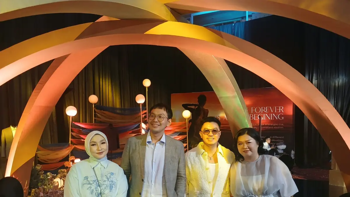BERSAMA: (ki-ka) Executive Director of Marriage Story, Reni Mait, Director Giga mind, Suwardi, Executive Director of Prime Conceptor, Fredi Wong, dan Executive Director of Signature Planner, Fera Mokz saat pembukaan Giga Wedding Fest 2026 di Regale Internasional Convention Center Medan, (7/10/2026). (Dok: Juli Ramadhani Rambe/Sumut Pos)
