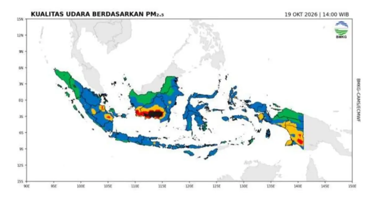 Peta kualitas udara di Sumut. (Dok: BMKG)