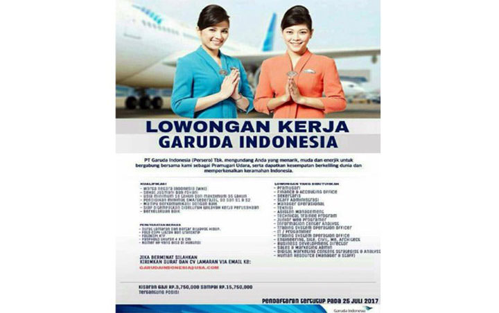 Iklan palsu seolah-olah dari maskapai GarudaIndonesia, yang menawakan keliling dunia.