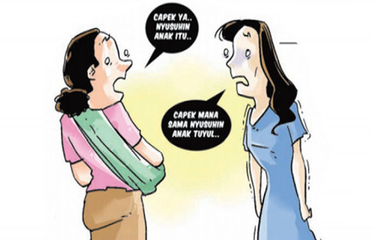 Istri menyusui tuyul-Ilustrasi