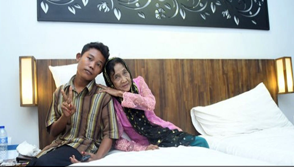 Rohaya dan Slamet saat ditemui di Hotel Batica Palembang.