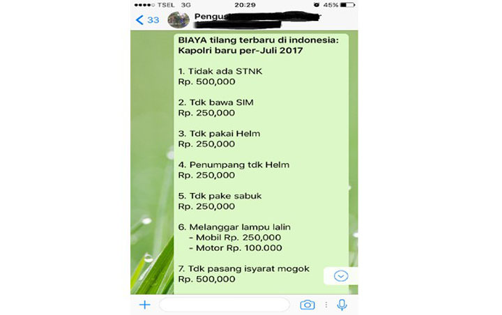 Info tilang dan jebakan 86.