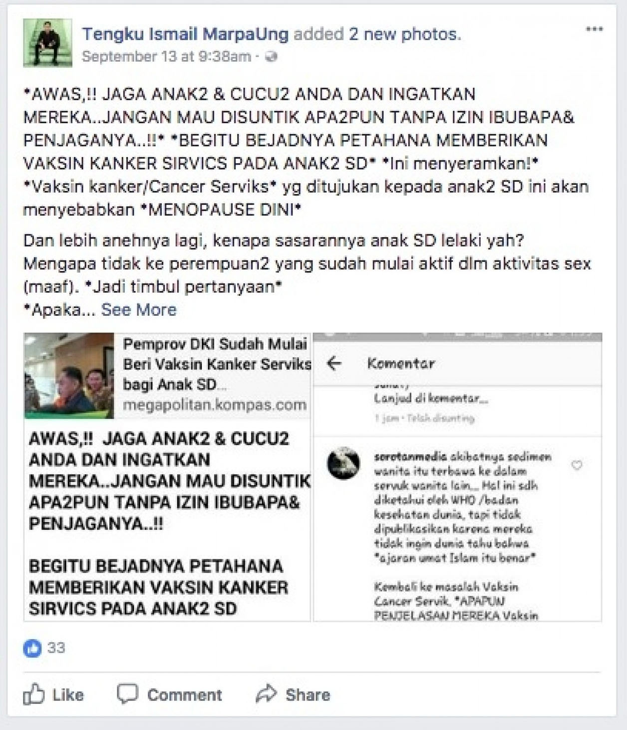 Hoax-Menopause dan Kanker Serviks.