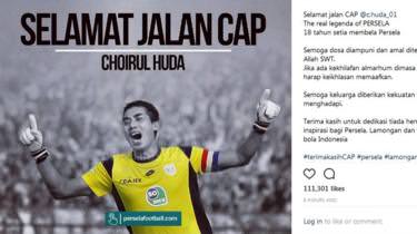 Foto: INSTAGRAM  RSUD Soegiri Lamongan yang dimuat di situs internet Persela menyebutkan Huda menderita