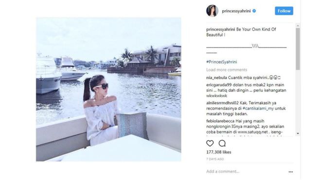 Foto: Instagram/PrincesSyahrini Akun Instagram resmi Syahrini memiliki 19,3 juta pengguna.