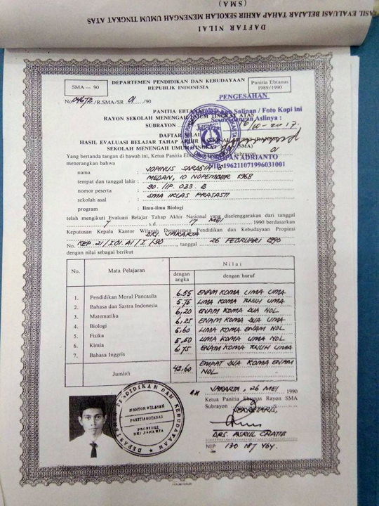 Leges ijazah JR Saragih.
