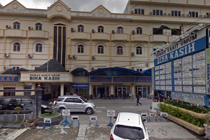 Suasana Rumah Sakit Bina Kasih di Jalan TB Simatupang, Medan.