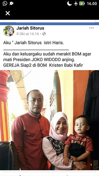 AKUN: Akun Facebook milik Jariah Sitorus.