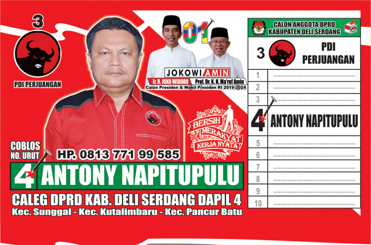 Foto: Istimewa CALEG PDIP: Caleg DPRD Deliserdang nomor urut 4 dari PDI Perjuangan, Antony Napitupulu.