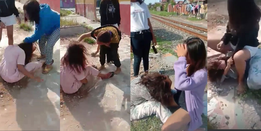POTONGAN VIDEO: Sederetan potongan video penyiksaan dua remaja wanita oleh keempat temannya di Belawa yang viral sejak Sabtu (13/3).
