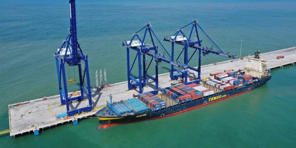 KUALA TANJUNG: Kawasan Pelabuhan Kuala Tanjung yang merupakan bagian dari pengembangan Kuala Tanjung Port and Industrial Estate (PIE) yang dilakukan Pelindo 1.