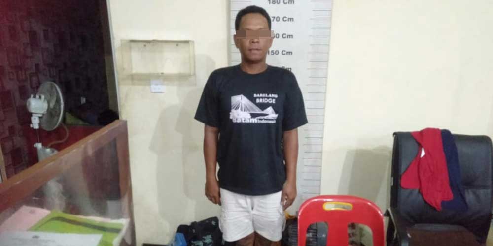DIAMANKAN: Tersangka Penggelapan Kambing, Basri.