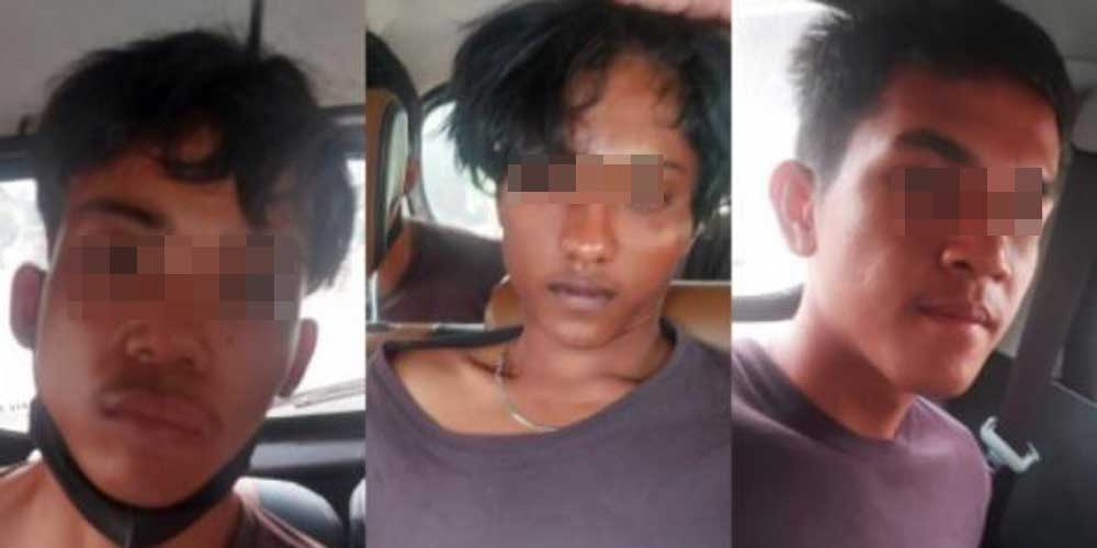 DITANGKAP: Tiga dari sejumlah kawanan geng motor yang beraksi di kawasan Seimati, Medan Labuhan, dibekuk Polda Sumut bersama Satreskrim Polres Pelabuhan Belawan.