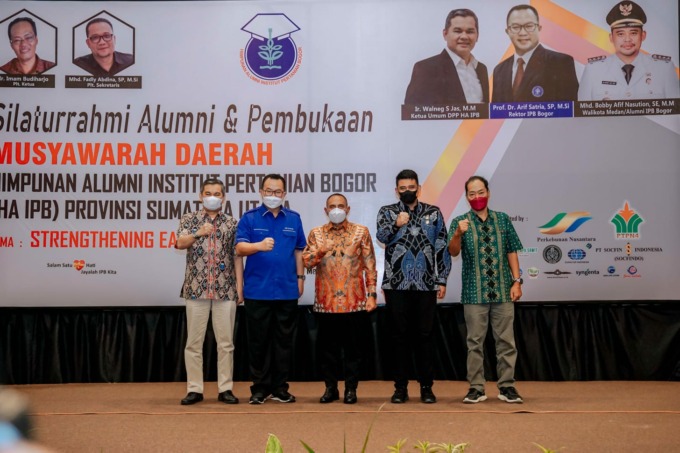 Walikota Medan Bobby Nasution menghadiri pembukaan Musda HA IPB Provinsi Sumut.