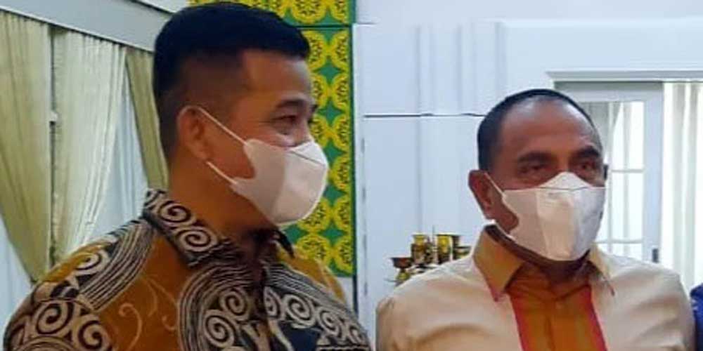 BERSAMA: Herri Zulkarnain Hutajulu bersama Gubernur Sumatera Utara Edy Rahmayadi.