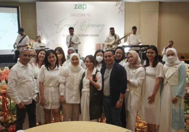 Grand launching cabang ZAP Clinic ketiga di Medan yang berlokasi di DeliPark Mall Lantai LGM Unit LGM, Jl. Putri Hijau No.1, Kesawan, Kota Medan, Sumatera Utara, di Hotel JW Marriot, Rabu (2/11/2022).