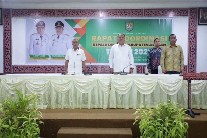 RAKOR: Wabup Asahan Taufik Zainal Aibidin membuka rapat koordinasi Kepala desa se-Kabupaten Asahan tahun 2023.